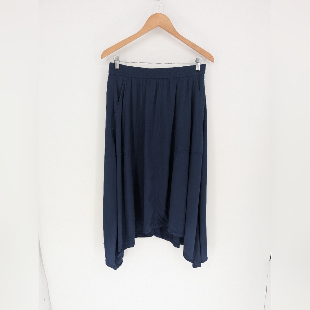 JW Anderson x Uniqlo Womens L Skirt Navy Blue Asymmetrical Midi Square Pockets